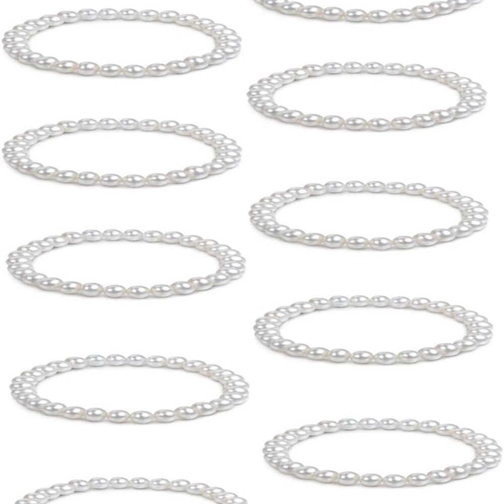 Pearl Elastic Bracelet, Beaded Faux Pearl Accessories for Wedding, Bridal Party,